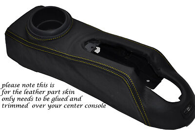 YELLOW STITCH FITS  BMW MINI ONE COOPER S R50 R53 01-06 CENTRE CONSOLE COVER