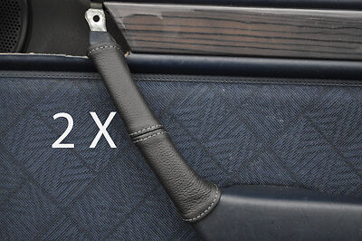 grey stitch FITS MERCEDES E CLASS W124 83-95 2X DOOR HANDLE LEATHER COVERS