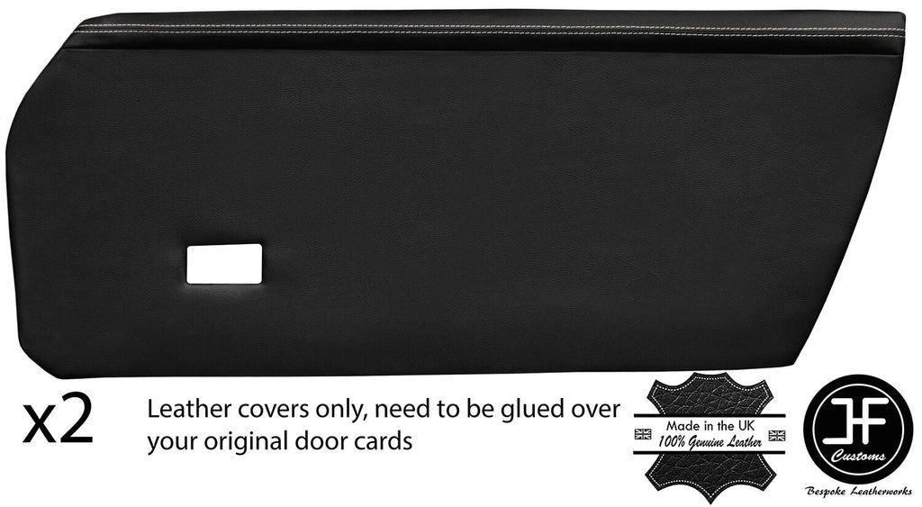 GREY STITCH 2X FRONT FULL DOOR CARD LEATHER COVERS  FITS PORSCHE 914 1969-1976