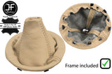 IVORY REAL LEATHER MANUAL GEAR GAITER WITH PLASTIC FRAME FOR FIAT 500 2007-2015