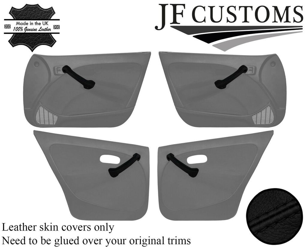 BLACK STITCH LEATHER 4X DOOR HANDLE COVER FOR ROVER 45 MG ZS 99-05 JF1