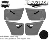 BLACK STITCH LEATHER 4X DOOR HANDLE COVER FOR ROVER 45 MG ZS 99-05 JF1