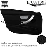 BLACK STITCH LEATHER 2X FRONT DOOR CARD TRIM COVER FOR BMW F30 11-18 SALOON