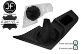 BLACK STITCH MANUAL SURROUND REAL LEATHER COVER+GEAR+FRAME FOR TOYOTA SUPRA MK4