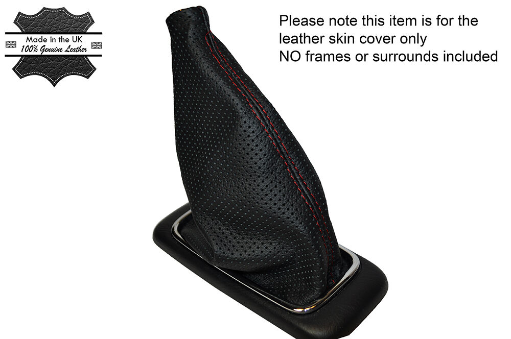 RED STITCH PERFORATED LEATHER GEAR GAITER FITS DAIHATSU YRV 2000-2005 CUSTOM NEW