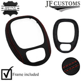 D RED STITCH LEATHER GEAR SURROUND COVER + FRAME FOR JAGUAR XJR XJ8 X308 97-03