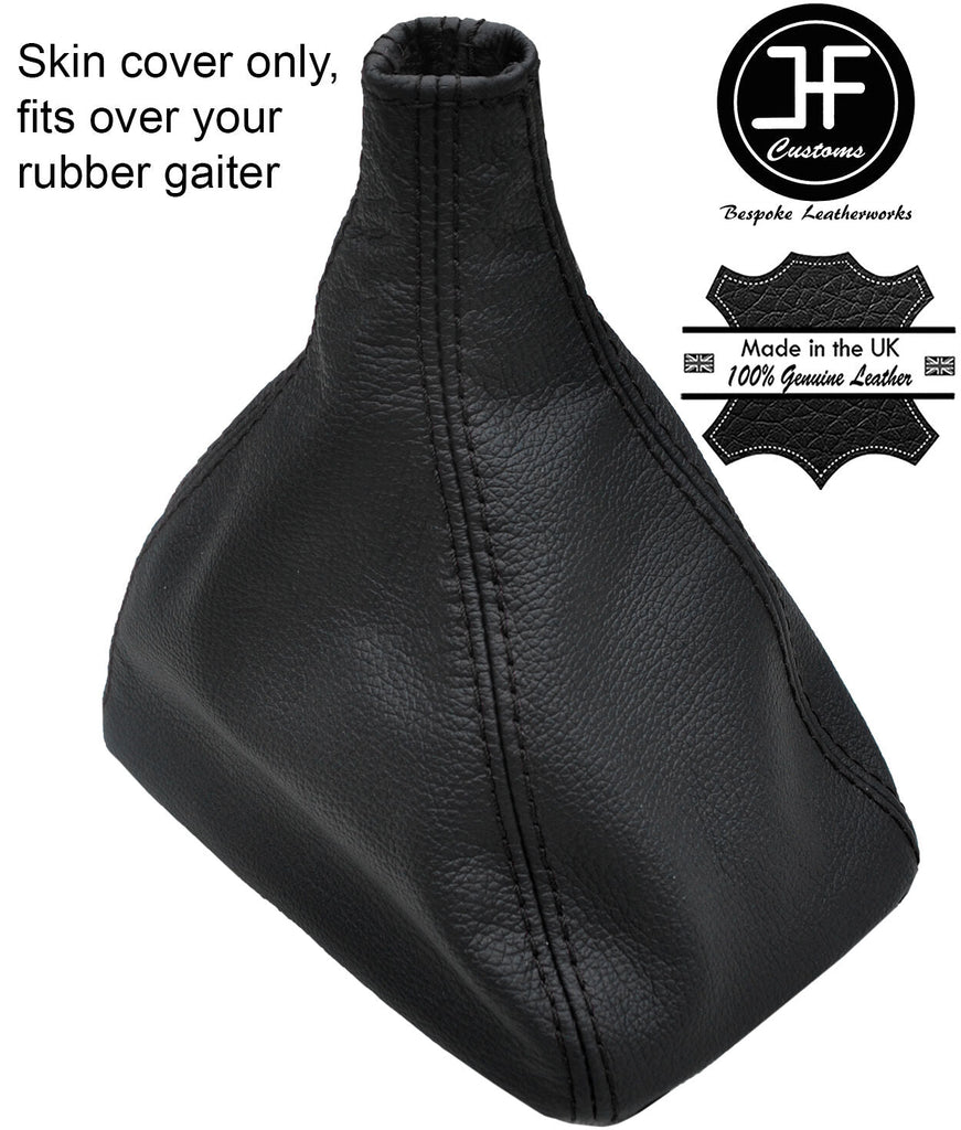 BLACK STITCHING REAL LEATHER MANUAL GEAR STICK GAITER FITS MICRA K11 1993-2002