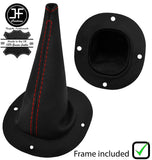 RED STITCH REAL LEATHER GEAR GAITER OVER RUBBER+PLASTIC FRAME FITS MG MGB GT