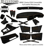 BROWN STITCH LEATHER COVERS FOR BMW 3 SERIES E30 CONVERTIBLE FULL INTERIOR KIT