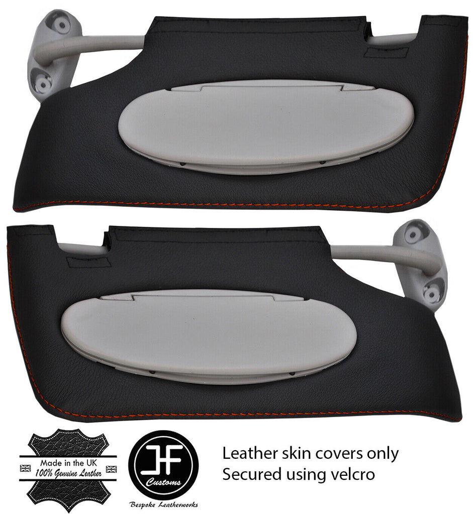 ORANGE STITCH FITS BMW MINI R50 R53 ONE COOPER S 01-03 2X SUN VISORS COVERS