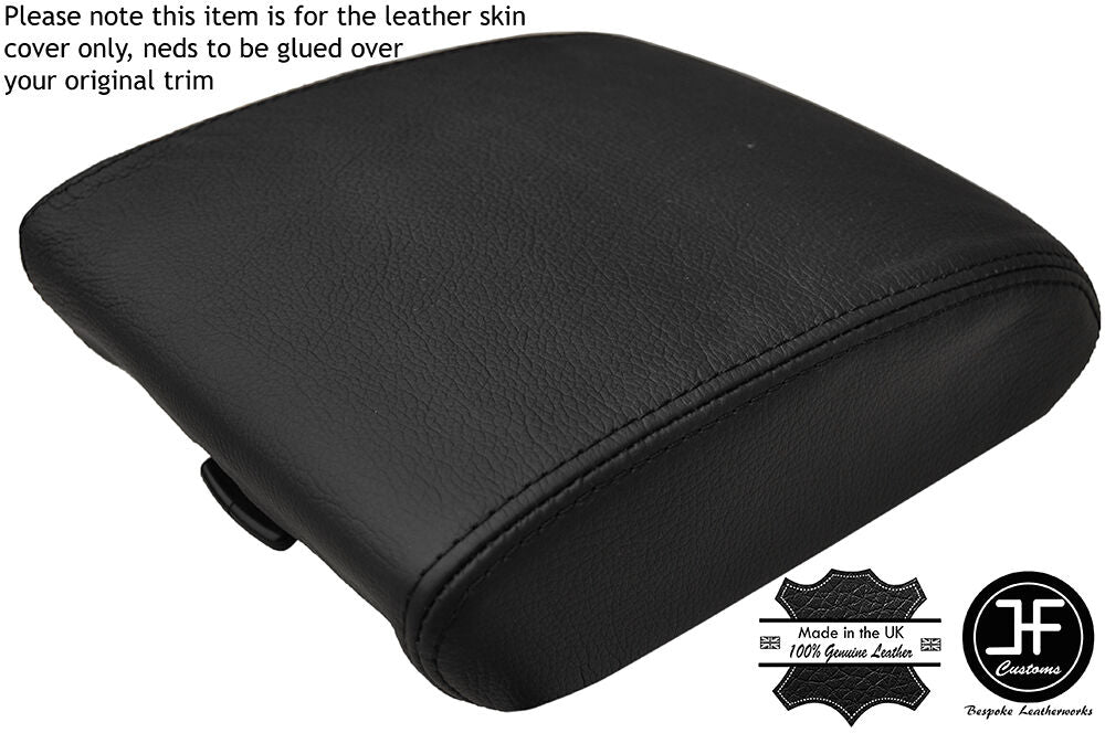 BLACK STITCH ARMREST LID GENUINE LEATHER COVER FITS HYUNDAI TERRACAN 2001-2006