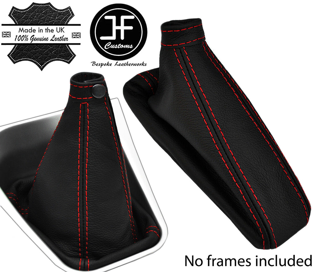 RED STITCH TOP GRAIN LEATHER GAITER SET FOR ALFA ROMEO GTV SPIDER 916 PHASE 2