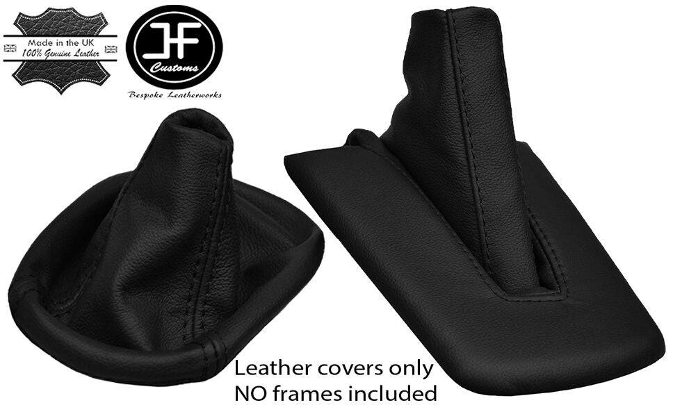 BLACK LEATHER FOR BMW Z4 E85 E86 MANUAL COUPE ROADSTER GEAR + HANDBRAKE GAITER