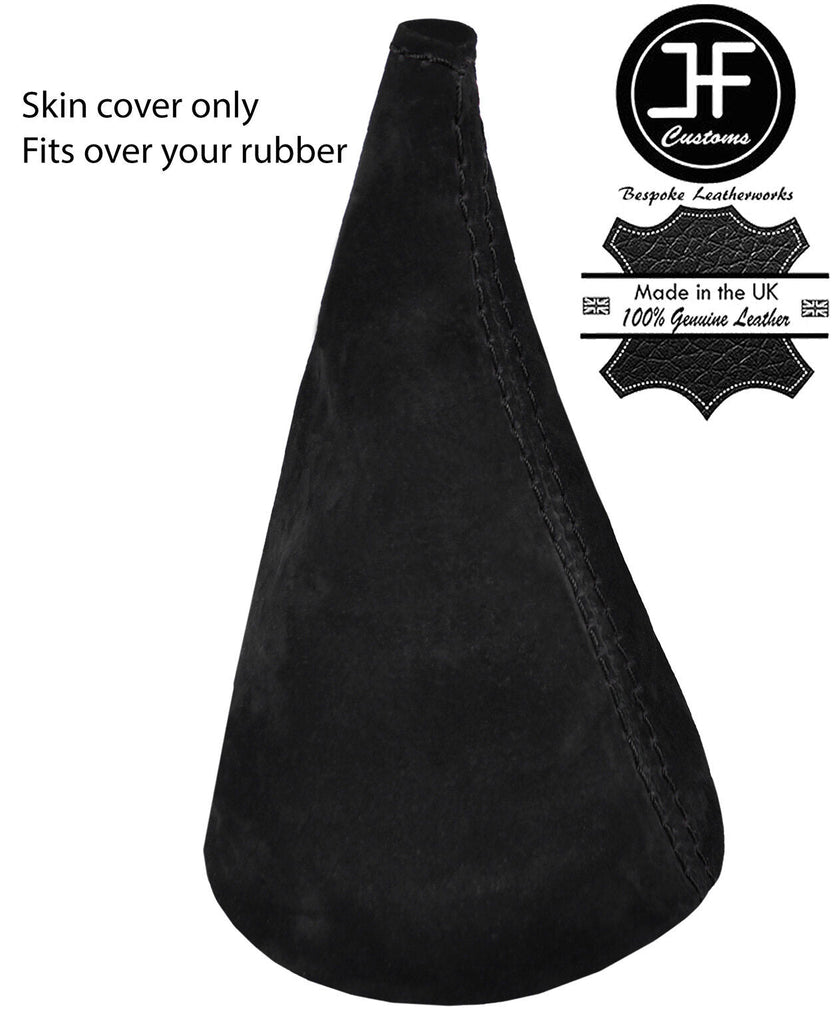 BLACK STITCH REAL SUEDE GEAR GAITER OVER RUBBER FITS TRIUMPH TR6 1969-1976