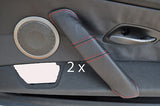 red stitch FITS BMW Z4 E85 03-11 2X DOOR HANDLE LEATHER COVERS CUSTOM NEW