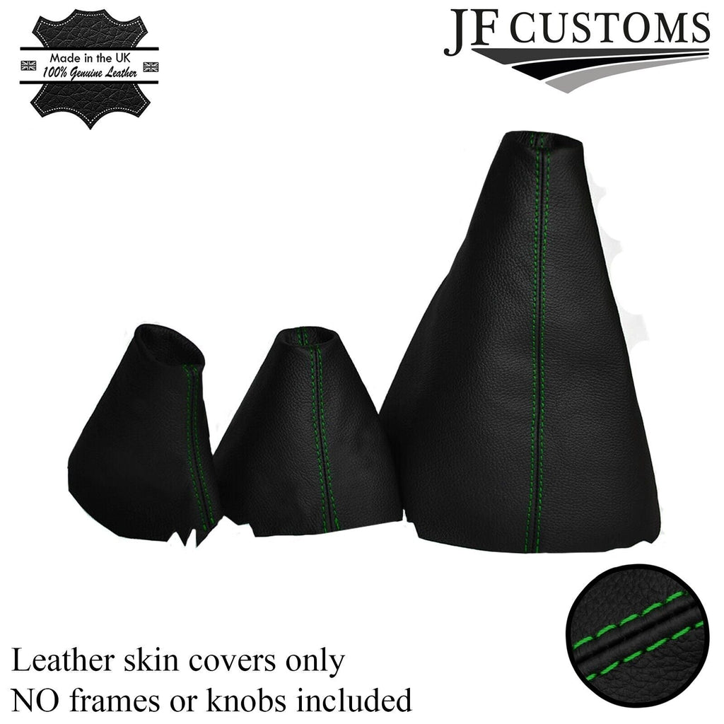 GREEN STITCH LEATHER GEAR HI LOW HANDBRAKE FOR LAND ROVER DISCOVERY MK1 MK2