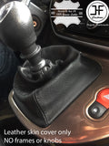 BLACK STITCH TOP GRAIN MANUAL LEATHER GEAR GAITER FITS RENAULT KANGOO 2 08-14