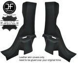 BLACK STITCH 2X LOWER B PILLAR LEATHER COVERS FITS JEEP WRANGLER JK 11-17 2 DR