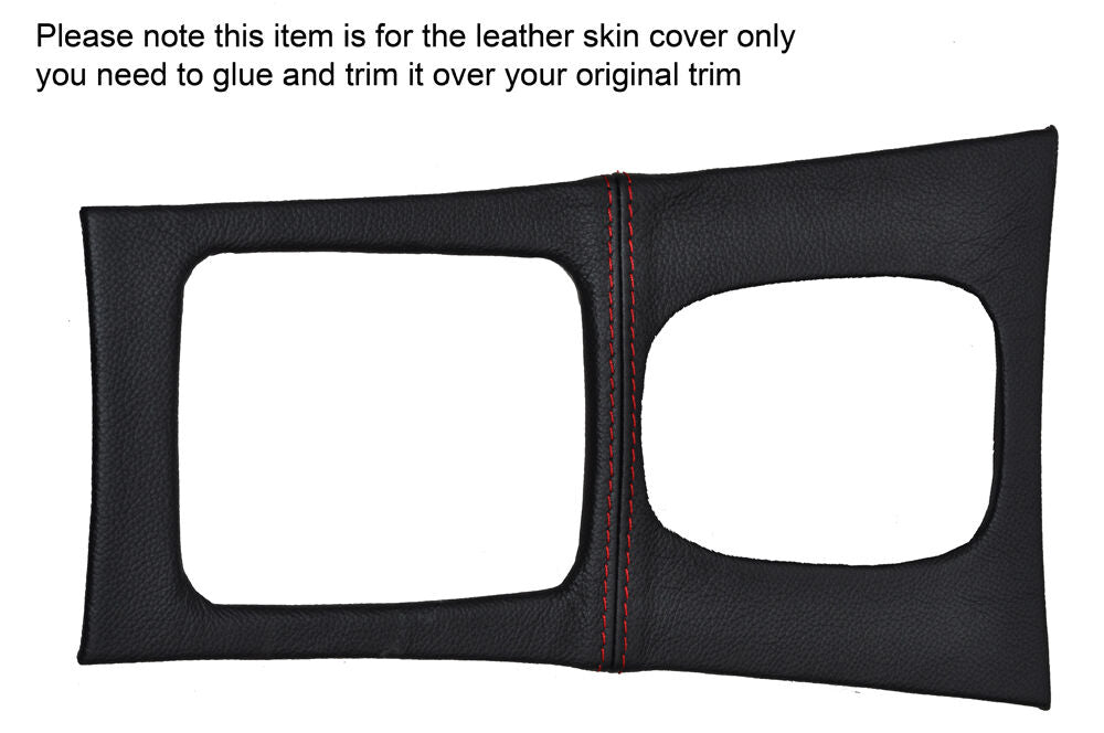 RED STITCH AUTO GEAR SURROUND SKIN COVER FITS MERCEDES C CLASS W203 01-07