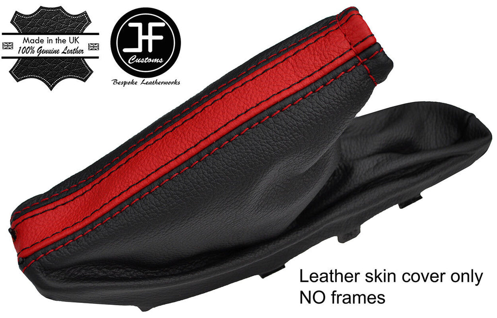 BLACK & RED STRIPE LEATHER  HANDBRAKE GAITER FOR VAUXHALL OPEL INSIGNIA 08-13