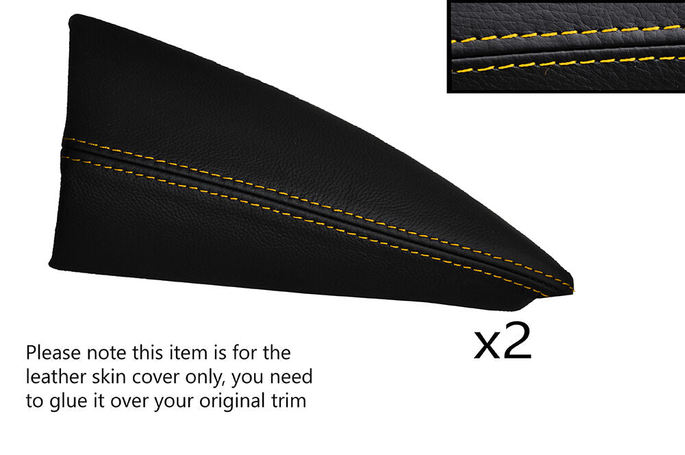 YELLOW STITCH 2X FRONT CORNER DOOR TRIM SKIN COVERS FITS MERCEDES ML CLASS W163