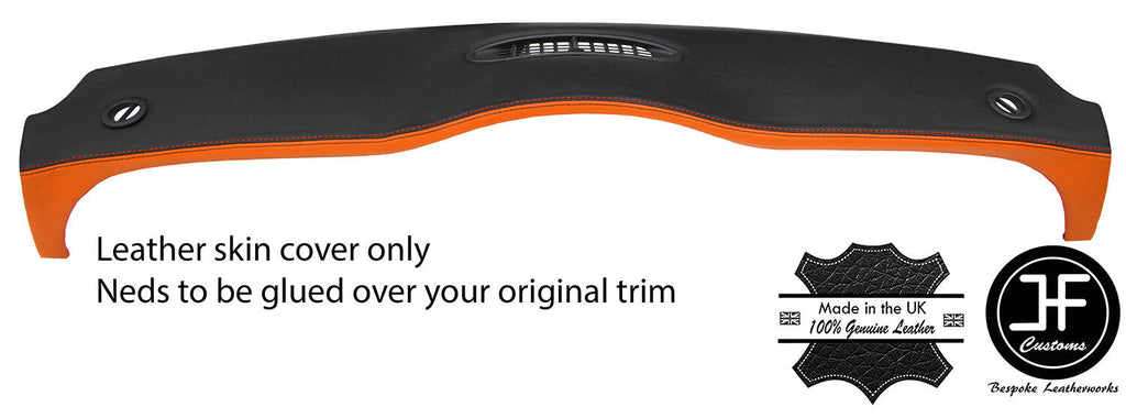 BLACK & ORANGE TOP DASHBOARD LEATHER COVER FOR BMW MINI R50 R53 01-06 STYLE 2