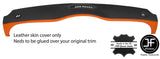 BLACK & ORANGE TOP DASHBOARD LEATHER COVER FOR BMW MINI R50 R53 01-06 STYLE 2