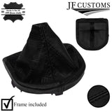 FOR VW TRANSPORTER T6 16-19 BLACK STITCH LEATHER UV PRINTED TARTAN GEAR + FRAME