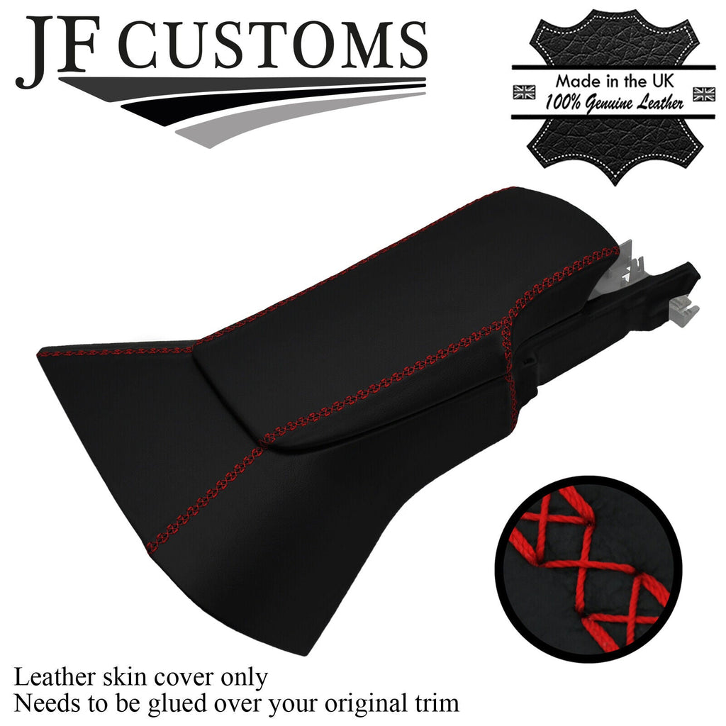 RED LUX-STITCH LEATHER CENTRE CONSOLE + ARMREST COVERS FOR CORVETTE C6 05-13