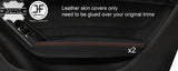 RED STITCH 2X FRONT DOOR ARMREST LEATHER COVERS FOR AUDI A5 CABRIO 09-16