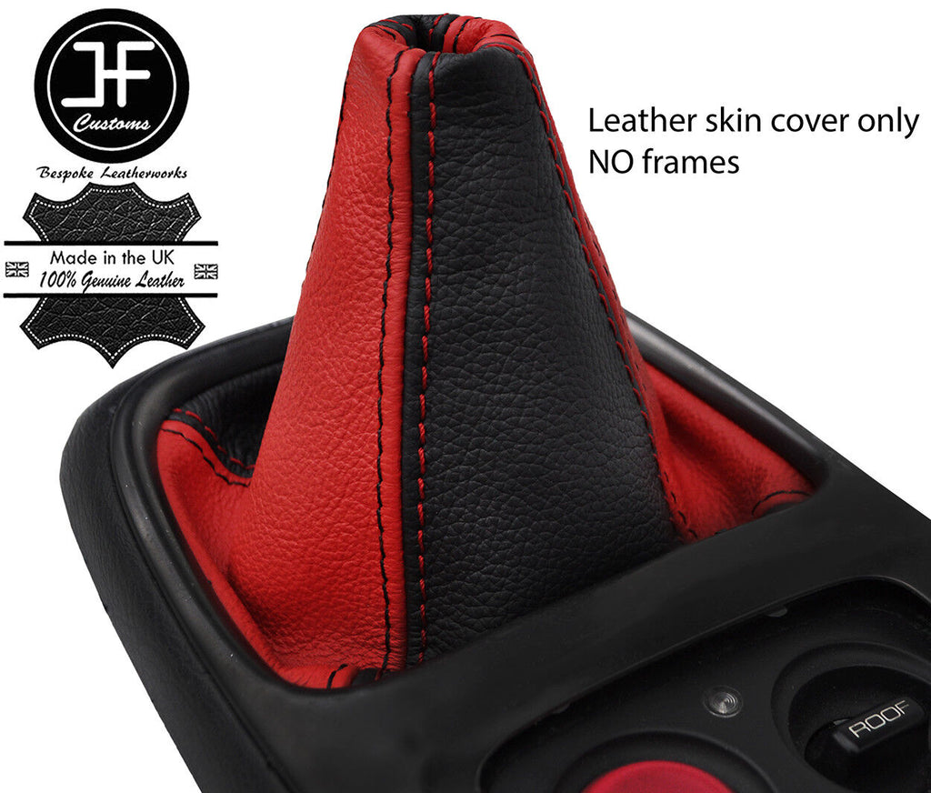 BLACK & RED TOP GRAIN REAL LEATHER MANUAL GEAR GAITER FITS HONDA S2000 99-09