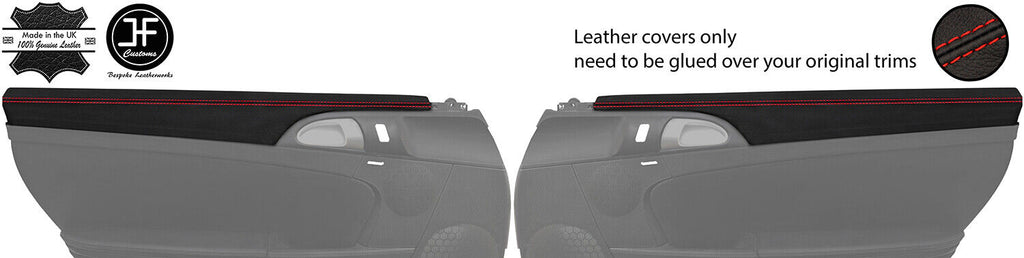 RED STITCH 2X DOOR CAPPING TRIM LEATHER COVER FOR PORSCHE CARRERA 911 997