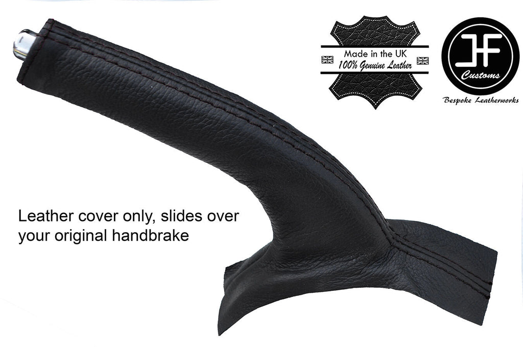BLACK STITCH LEATHER HANDBRAKE GAITER FITS MAZDA 323F 323 F 1998-2004 CUSTOM NEW