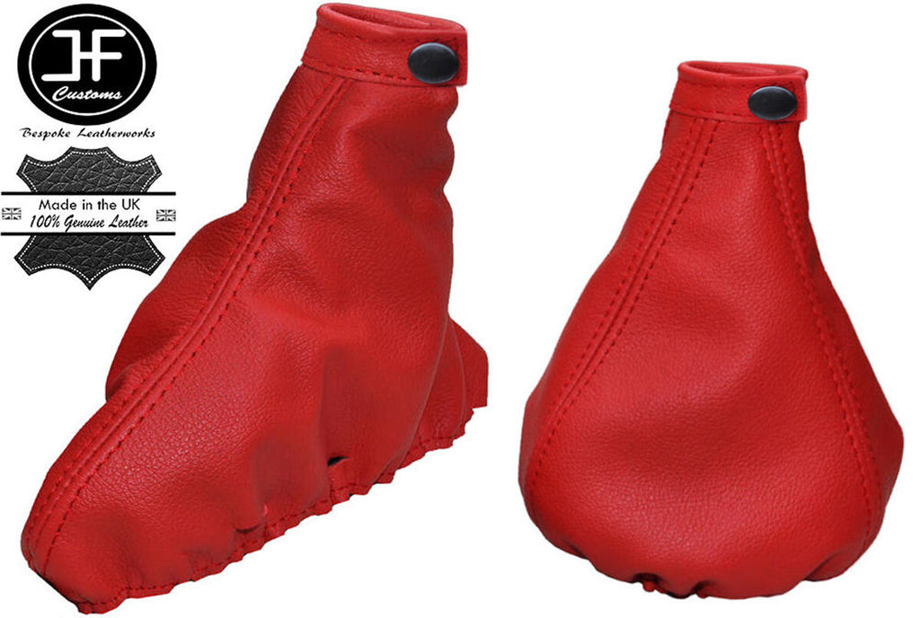 RED REAL LEATHER GEAR GAITER & HANDBRAKE FITS ALFA ROMEO SPIDER 2006-2010