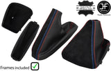 RED & TRI STITCH CARBON VINYL&SUEDE GAITER SET+PLASTIC FRAME FOR BMW E46 99-05