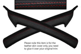 RED STITCH 2X A POST PILLAR LEATHER SKIN COVERS FITS AUDI A2 1999-2005