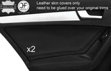 BLACK STITCH 2X REAR DOOR CARD NAPPA LEATHER COVERS FITS AUDI A4 B8 2008-2015