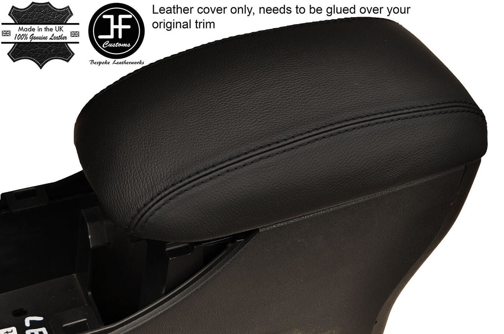 BLACK STITCHING REAL LEATHER ARMREST LID COVER FITS LEAF 2010-2017 CUSTOM NEW
