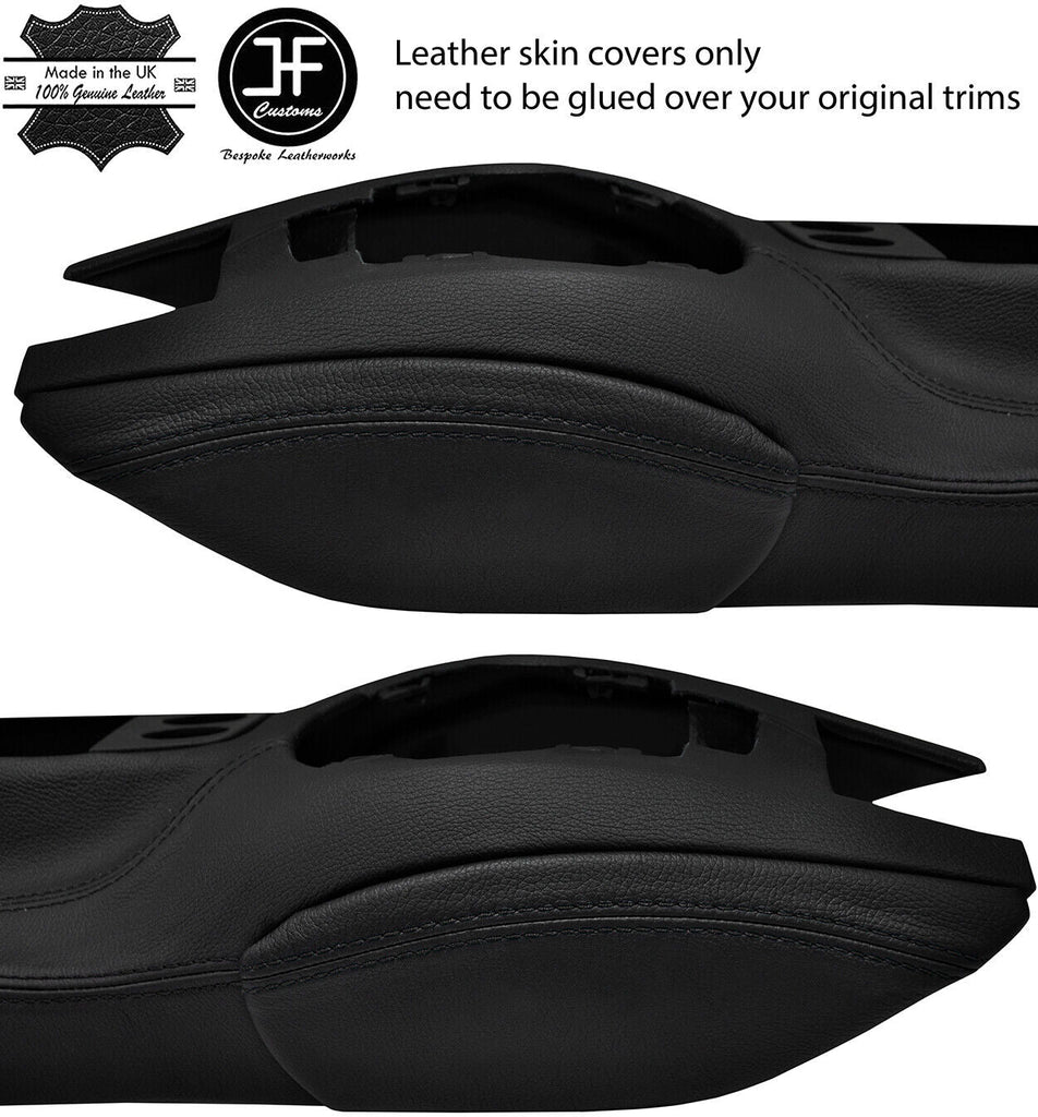 BLACK STITCH 2X KNEE PAD LEATHER COVERS FITS PORSCHE BOXSTER 986 96-04 STYLE 2