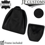 BLACK STITCH LEATHER MANUAL GEAR GAITER + PLASTIC FRAME FOR BMW 5 E60 E61 07-11