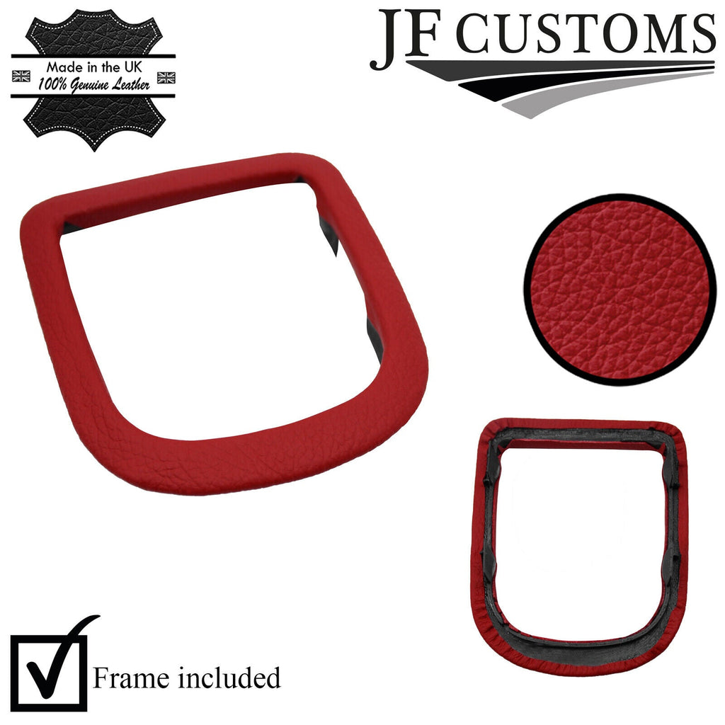 D RED LEATHER AUTO GEAR SURROUND COVER + FRAME FOR CITROEN C3 MK1 02-10