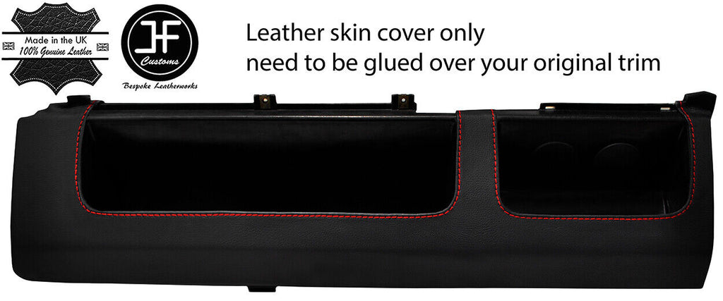 RED STITCH PASSENGER UNDER DASH TRAY LEATHER COVER FOR VW GOLF MK1 SERIES 2