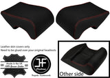 RED STITCHING 2X REAR HEADREST REAL LEATHER COVERS FOR ROVER P5 P5B V8 COUPE