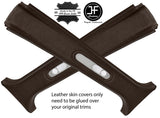 BROWN REAL LEATHER 2X UPPER B POST PILLAR COVERS FITS RANGE ROVER P38 94-02