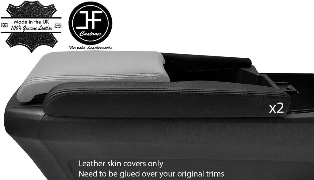 BLACK & BLACK 2X CONSOLE SIDE TRIM LEATHER COVER FITS HONDA CIVIC MK10 17-19