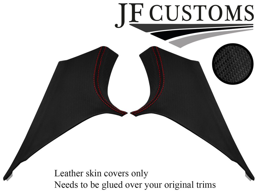 D RED STITCH CARBON 2X REAR C PILLAR COVERS FITS BMW 3 SERIES F30 11-18 SALOON