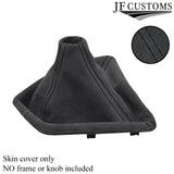 BLACK STITCH GREY SUEDE GEAR GAITER FOR BMW 1 SERIES F20 F21 2011-2017