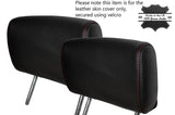 RED STITCHING 2X FRONT HEADREST SKIN COVER FITS VW GOLF MK2 JETTA 83-92