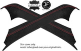 RED STITCHING 2X A PILLAR SUEDE COVERS FOR PORSCHE BOXSTER 986 96-04 STYLE 2