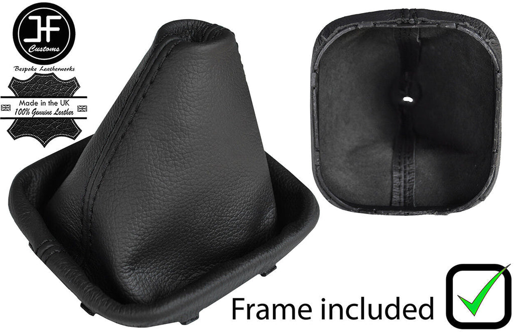 BLACK STITCH LEATHER MANUAL GEAR GAITER+PLASTIC FRAME FITS VW GOLF MK6 VI 09-13